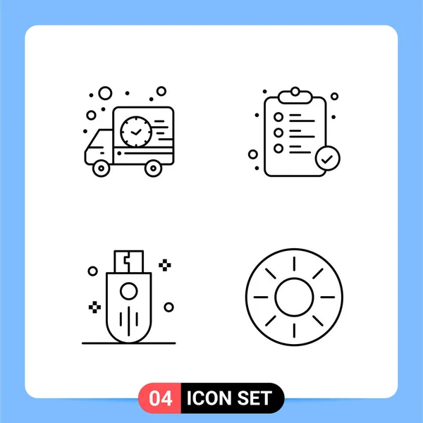 Set Universeller Kreativer Symbole Einfach Vektorillustrationen Für Web Und Mobile — Stockvektor