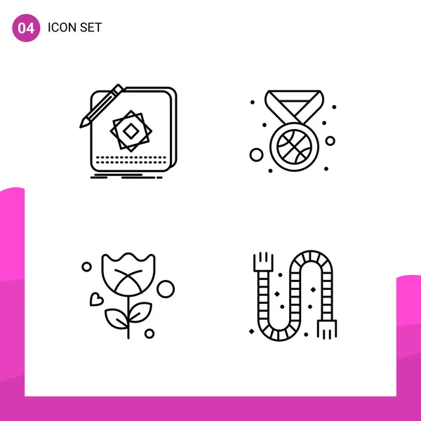 Set Universal Creative Icons Simply Vector Illustrations Web Mobile Apps — Stock Vector