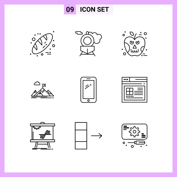 Conjunto Iconos Creativos Universales Simplemente Vector Ilustraciones Para Aplicaciones Web — Vector de stock