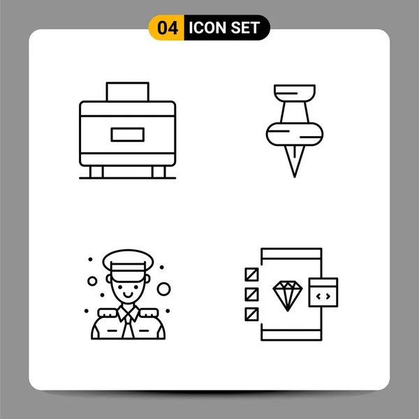 Conjunto Iconos Creativos Universales Simplemente Vector Ilustraciones Para Aplicaciones Web — Vector de stock