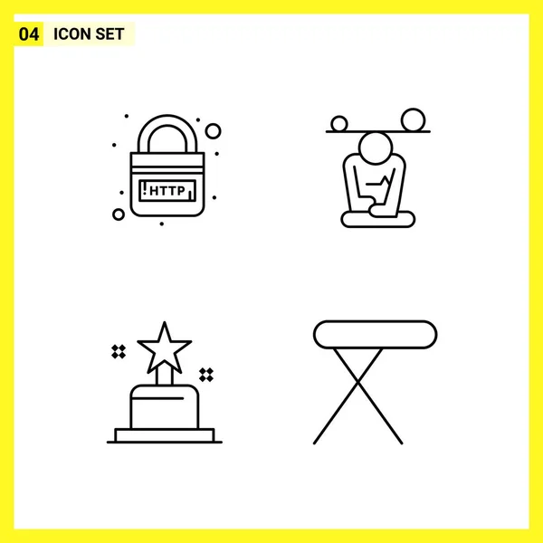 Set Universeller Kreativer Symbole Einfach Vektorillustrationen Für Web Und Mobile — Stockvektor