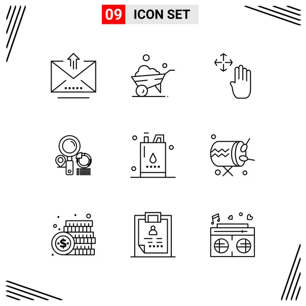 Conjunto Iconos Creativos Universales Simplemente Vector Ilustraciones Para Aplicaciones Web — Archivo Imágenes Vectoriales