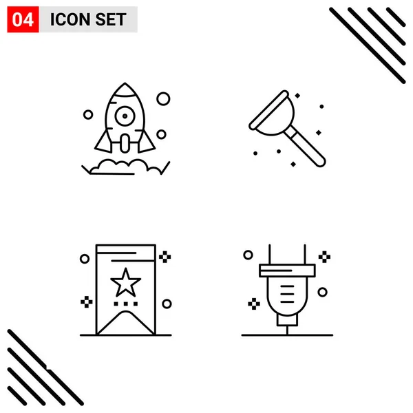 Conjunto Iconos Creativos Universales Simplemente Vector Ilustraciones Para Aplicaciones Web — Archivo Imágenes Vectoriales