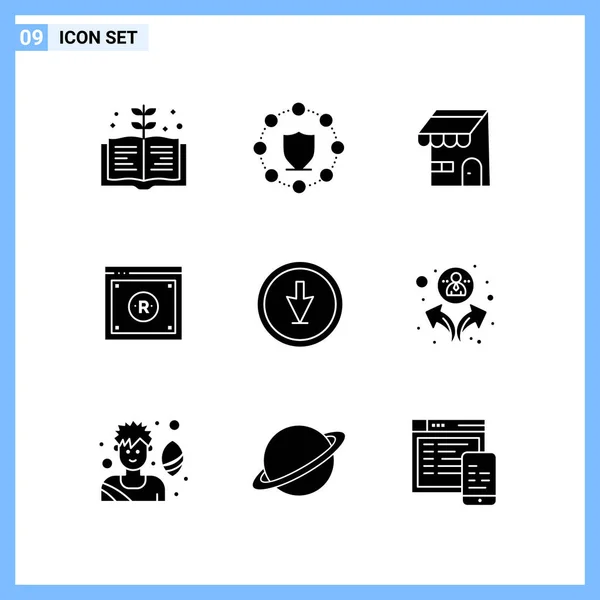 Conjunto Iconos Creativos Universales Simplemente Vector Ilustraciones Para Aplicaciones Web — Vector de stock