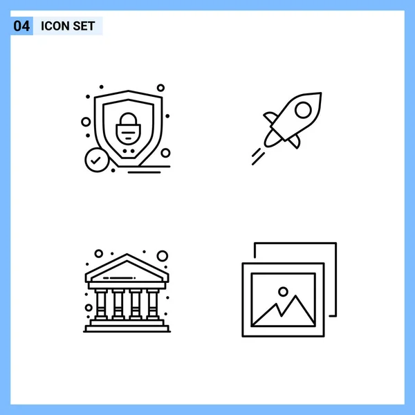 Conjunto Iconos Creativos Universales Simplemente Vector Ilustraciones Para Aplicaciones Web — Vector de stock