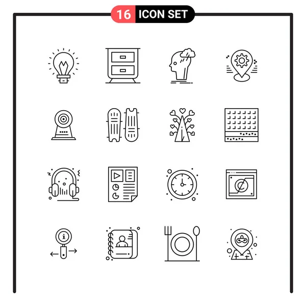 Set Universal Creative Icons Simply Vector Illustrations Web Mobile Apps — Stock Vector