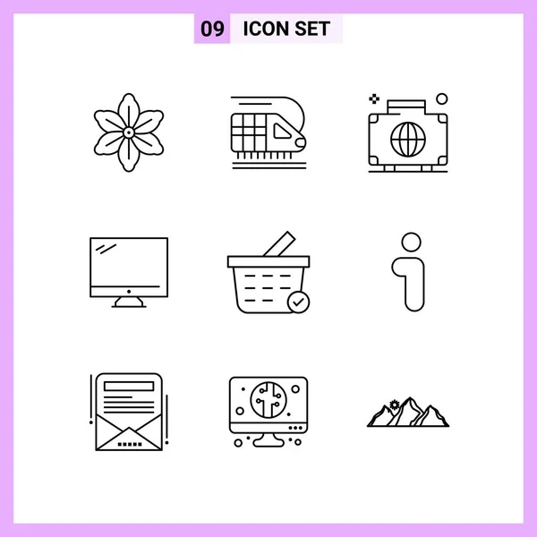 Conjunto Iconos Creativos Universales Simplemente Vector Ilustraciones Para Aplicaciones Web — Vector de stock