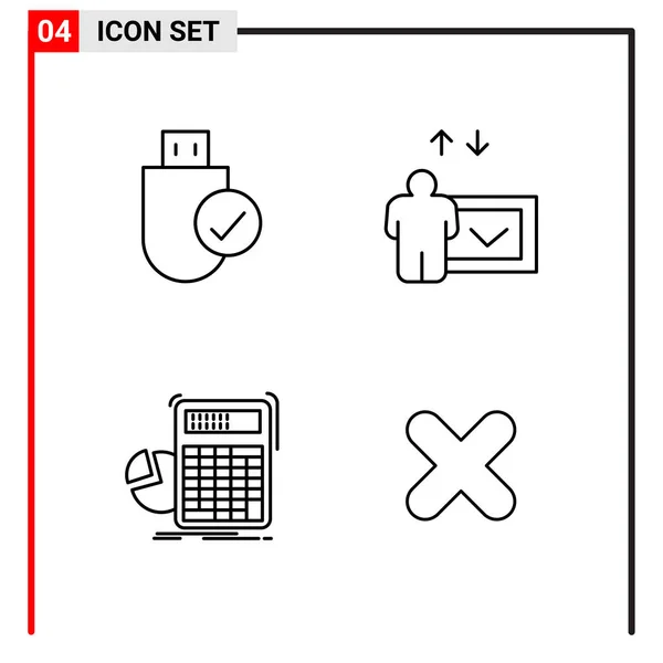 Set Universeller Kreativer Symbole Einfach Vektorillustrationen Für Web Und Mobile — Stockvektor