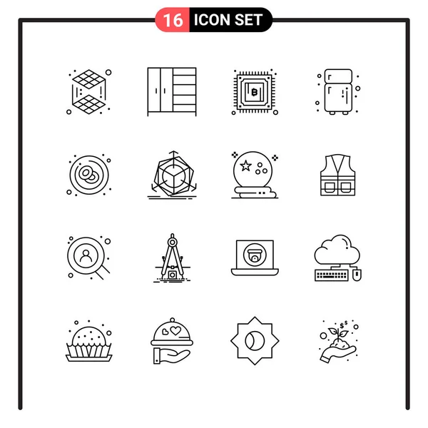 Conjunto Iconos Creativos Universales Simplemente Vector Ilustraciones Para Aplicaciones Web — Vector de stock