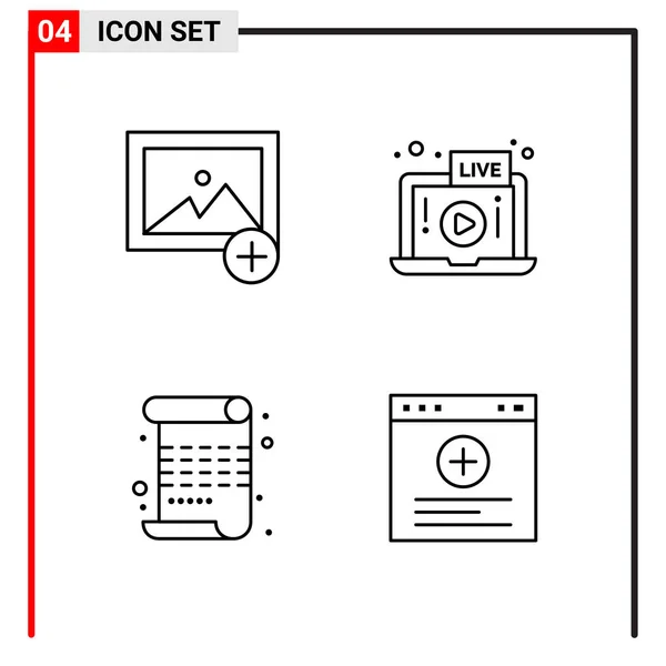 Set Universeller Kreativer Symbole Einfach Vektorillustrationen Für Web Und Mobile — Stockvektor