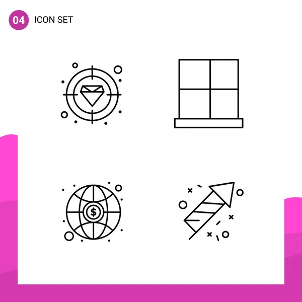 Set Universal Creative Icons Simply Vector Illustrations Web Mobile Apps — Stock Vector