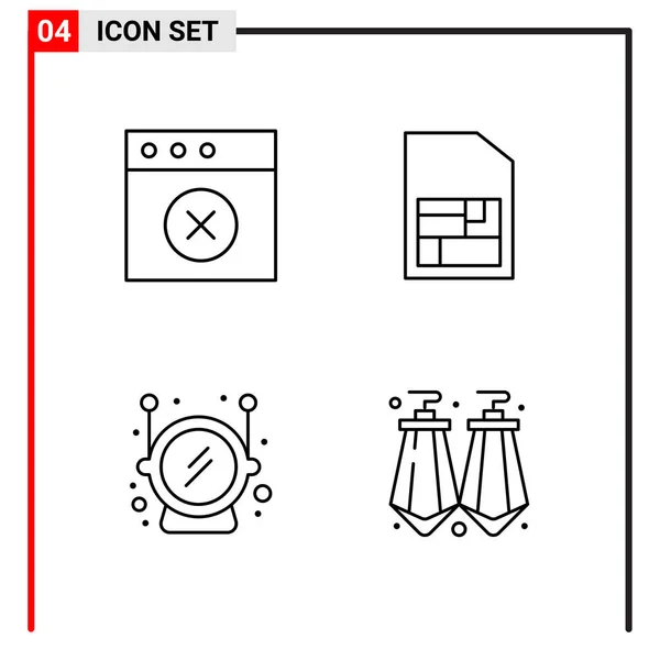 Ensemble Icônes Créatives Universelles Simplement Vectorielles Illustrations Pour Applications Projets — Image vectorielle