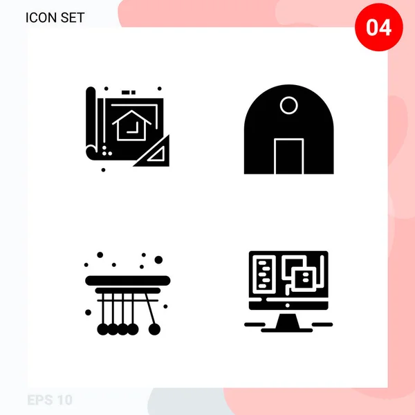 Conjunto Iconos Creativos Universales Simplemente Vector Ilustraciones Para Aplicaciones Web — Vector de stock