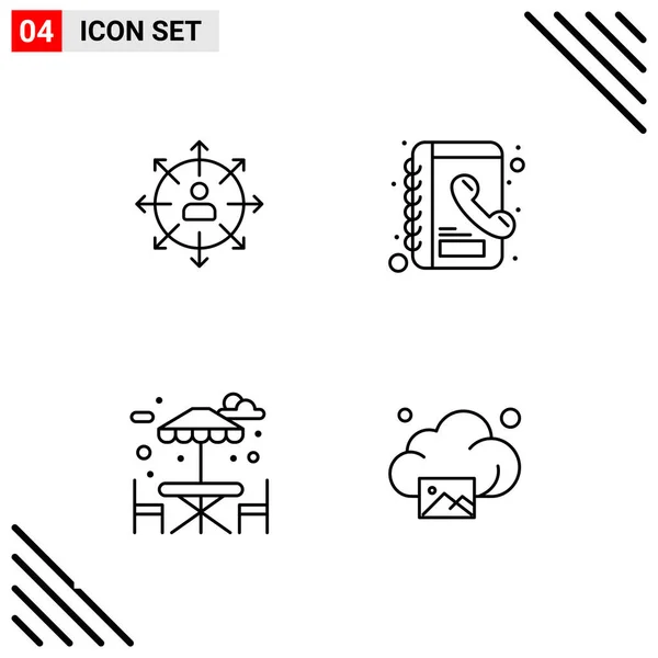 Conjunto Iconos Creativos Universales Simplemente Vector Ilustraciones Para Aplicaciones Web — Vector de stock