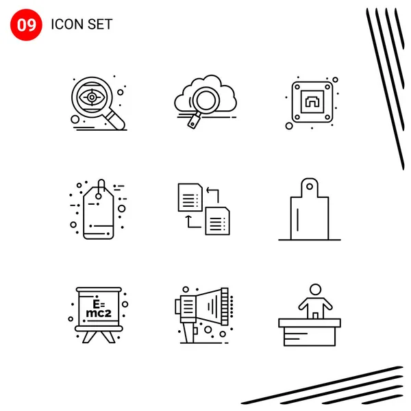 Conjunto Iconos Creativos Universales Simplemente Vector Ilustraciones Para Aplicaciones Web — Vector de stock