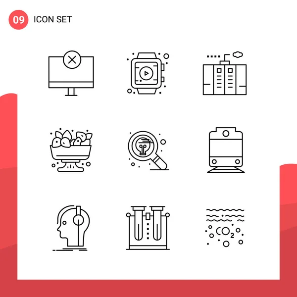 Conjunto Iconos Creativos Universales Simplemente Vector Ilustraciones Para Aplicaciones Web — Vector de stock