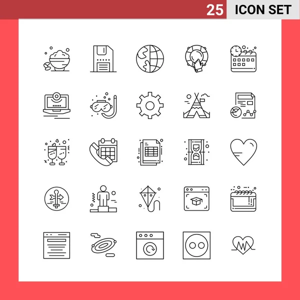 Conjunto Iconos Creativos Universales Simplemente Vector Ilustraciones Para Aplicaciones Web — Vector de stock