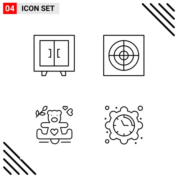 Conjunto Iconos Creativos Universales Simplemente Vector Ilustraciones Para Aplicaciones Web — Vector de stock