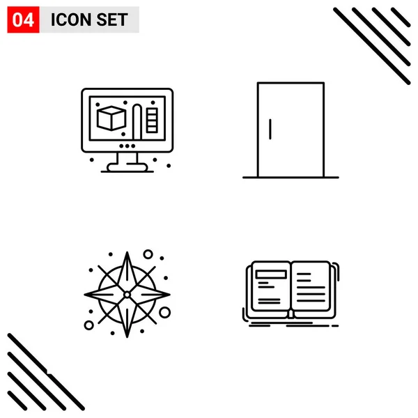 Set Universal Creative Icons Simply Vector Illustrations Web Mobile Apps — Stock Vector