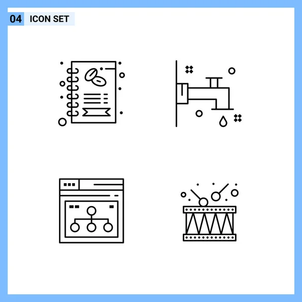 Set Universeller Kreativer Symbole Einfach Vektorillustrationen Für Web Und Mobile — Stockvektor