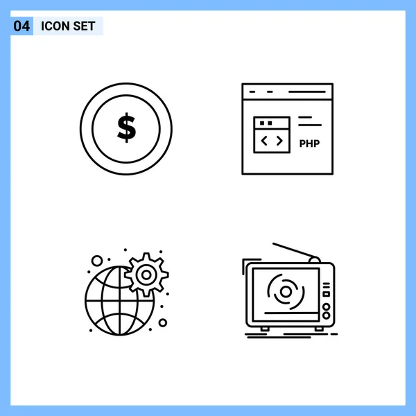 Conjunto Iconos Creativos Universales Simplemente Vector Ilustraciones Para Aplicaciones Web — Vector de stock