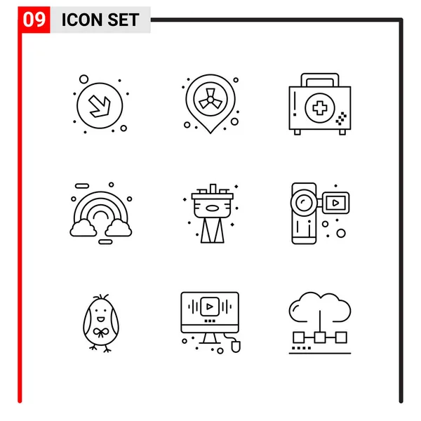 Conjunto Iconos Creativos Universales Simplemente Vector Ilustraciones Para Aplicaciones Web — Vector de stock