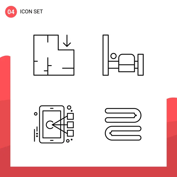 Set Universeller Kreativer Symbole Einfach Vektorillustrationen Für Web Und Mobile — Stockvektor