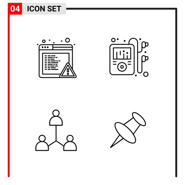 Set Universeller Kreativer Symbole Einfach Vektorillustrationen Für Web Und Mobile — Stockvektor