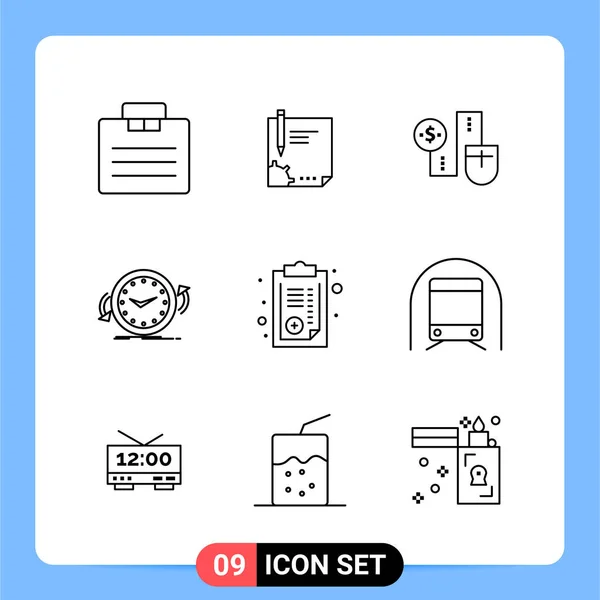 Conjunto Iconos Creativos Universales Ilustración Vectorial — Vector de stock