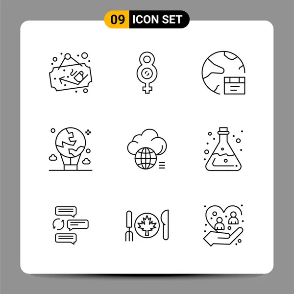 Conjunto Iconos Creativos Universales Simplemente Vector Ilustraciones Para Aplicaciones Web — Vector de stock