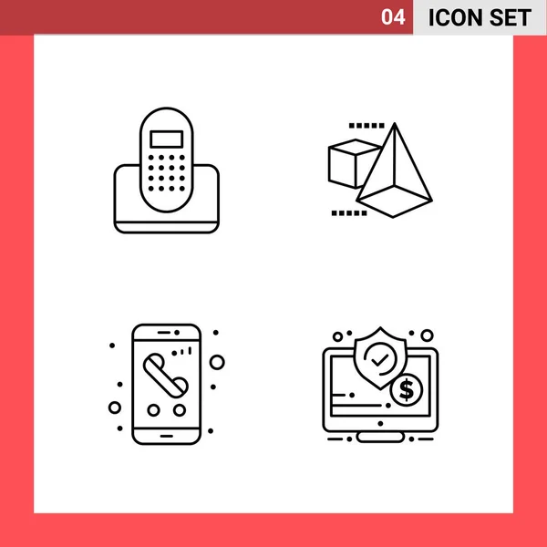 Conjunto Iconos Creativos Universales Simplemente Vector Ilustraciones Para Aplicaciones Web — Vector de stock