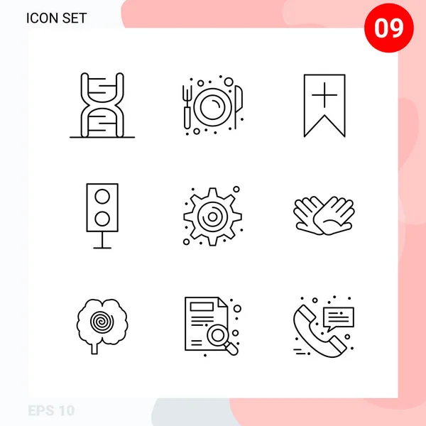 Conjunto Iconos Creativos Universales Simplemente Vector Ilustraciones Para Aplicaciones Web — Vector de stock