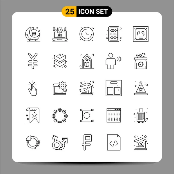 Set of 25 Universal Business Icons Vector — Stock Vector