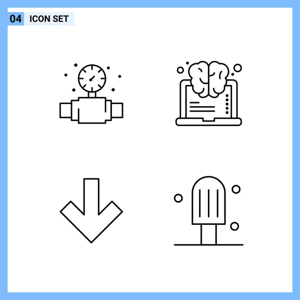 Conjunto Iconos Creativos Universales Simplemente Vector Ilustraciones Para Aplicaciones Web — Vector de stock