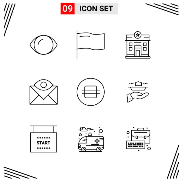 Conjunto Iconos Creativos Universales Simplemente Vector Ilustraciones Para Aplicaciones Web — Archivo Imágenes Vectoriales