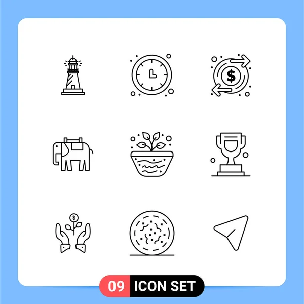 Conjunto Iconos Creativos Universales Simplemente Vector Ilustraciones Para Aplicaciones Web — Vector de stock