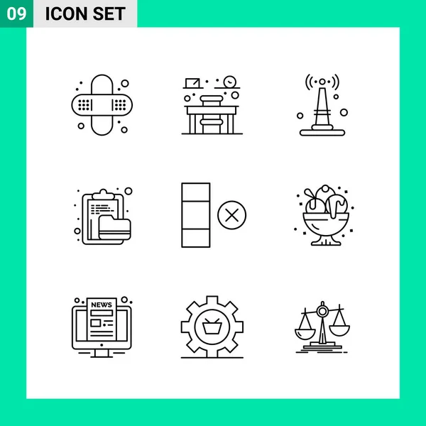 Iconos Creativos Conjunto Diseño Sobre Fondo Blanco — Vector de stock