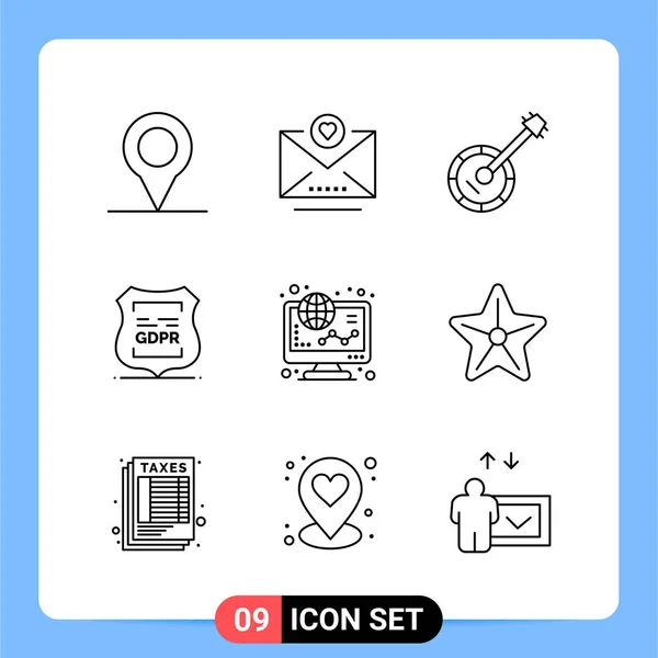 Conjunto Iconos Creativos Universales Simplemente Vector Ilustraciones Para Aplicaciones Web — Vector de stock