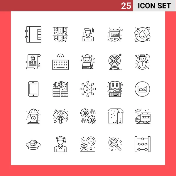 Conjunto Iconos Creativos Universales Simplemente Vector Ilustraciones Para Aplicaciones Web — Archivo Imágenes Vectoriales