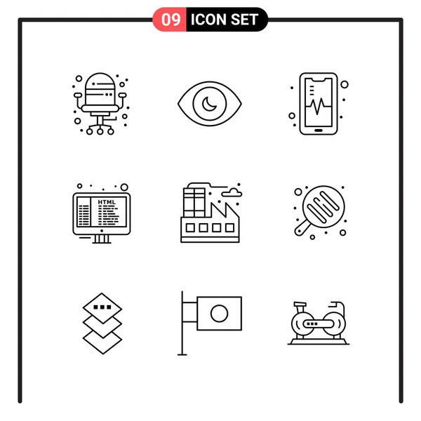 Conjunto Iconos Creativos Universales Simplemente Vector Ilustraciones Para Aplicaciones Web — Archivo Imágenes Vectoriales