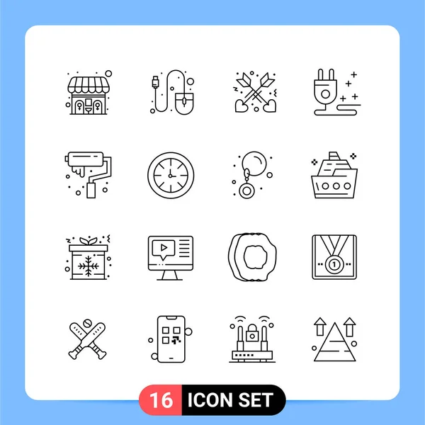 Conjunto Iconos Creativos Universales Simplemente Vector Ilustraciones Para Aplicaciones Web — Archivo Imágenes Vectoriales