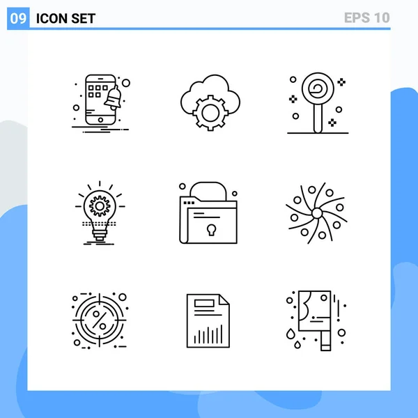 Conjunto Iconos Creativos Universales Simplemente Vector Ilustraciones Para Aplicaciones Web — Vector de stock