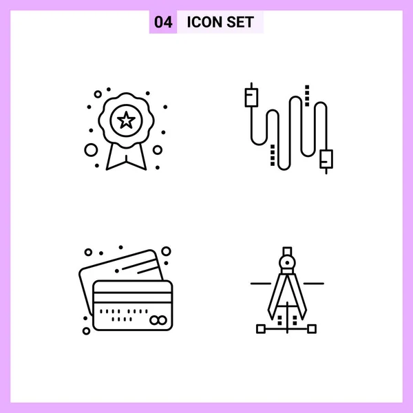 Conjunto Iconos Creativos Universales Simplemente Vector Ilustraciones Para Aplicaciones Web — Archivo Imágenes Vectoriales