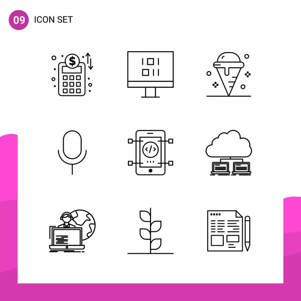 Set Universal Creative Icons Simply Vector Illustrations Web Mobile Apps — Stock Vector