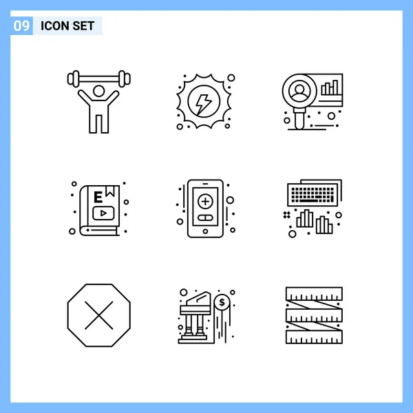 Conjunto Iconos Creativos Universales Simplemente Vector Ilustraciones Para Aplicaciones Web — Vector de stock