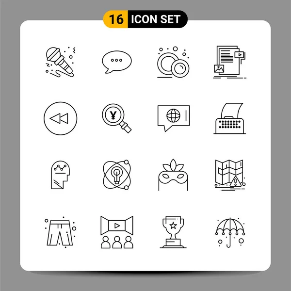 Set Dari Ikon Kreatif Universal Cukup Ilustrasi Vektor Untuk Aplikasi - Stok Vektor