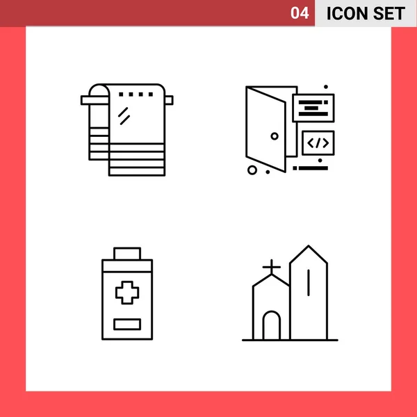 Set Universal Creative Icons Simply Vector Illustrations Web Mobile Apps — Stock Vector