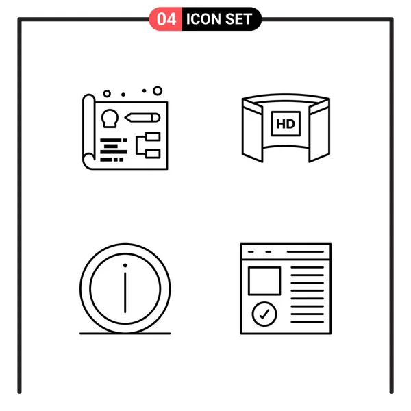 Set Universal Creative Icons Simply Vector Illustrations Web Mobile Apps — Stock Vector