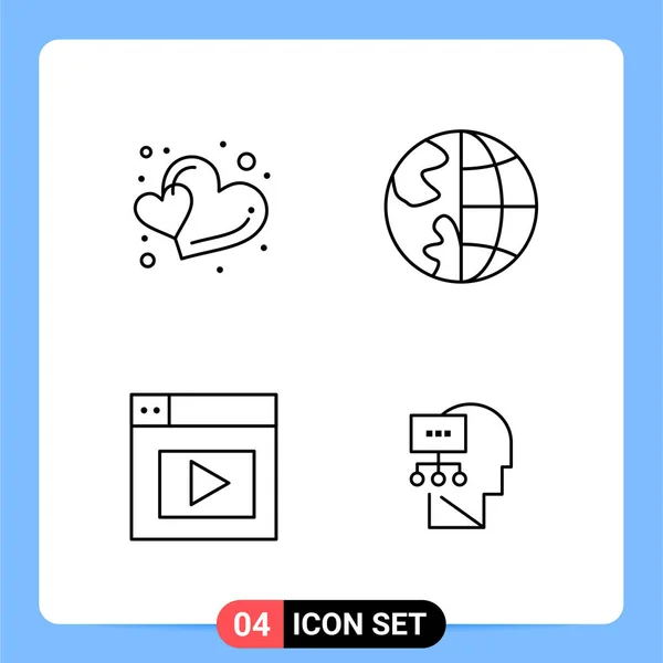 Conjunto Iconos Creativos Universales Simplemente Vector Ilustraciones Para Aplicaciones Web — Archivo Imágenes Vectoriales