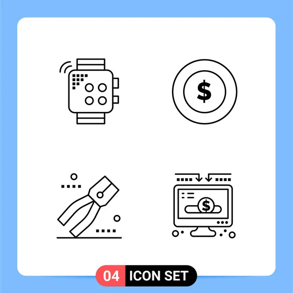 Set Universal Creative Icons Simply Vector Illustrations Web Mobile Apps — Stock Vector